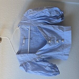 Zara blue pearl crop top